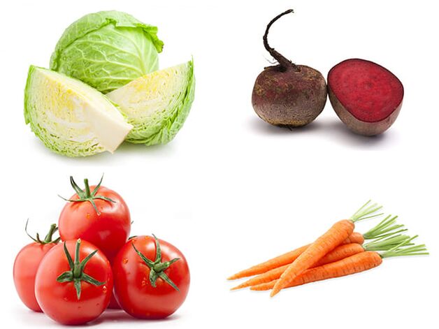 Cabbage, beets, tomatoes and carrots are available vegetables to increase male potency